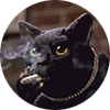 Jon R. Kennedy avatar black cat smoking cigarette from Wicked Stepmother