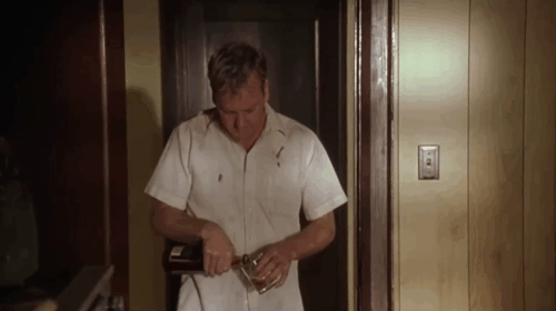 After Alice - Hayden Keifer Sutherland closing curtain on longhair tabby and white cat animated gif