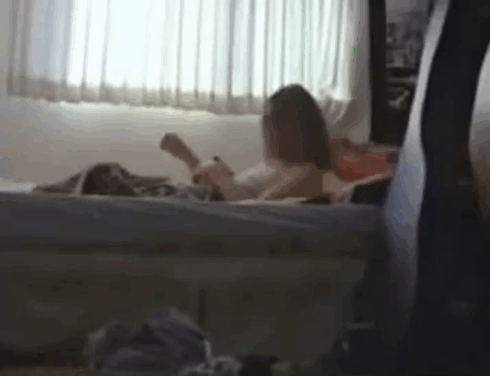 Alien Beach Party Massacre - black cat being thrown off bed of Glue Eric Zumbunnen animated gif