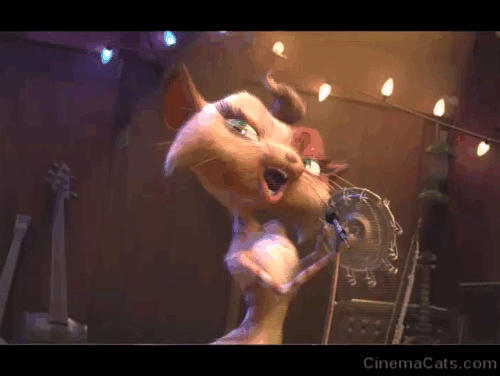 Barnyard - Tambourine Cat performing on stage animated gif