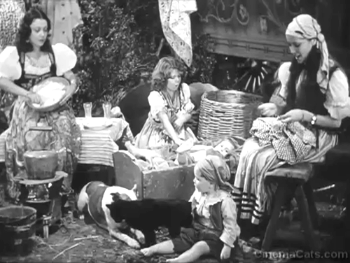 Bohemian Girl - gypsies with black cat held by child animated gif