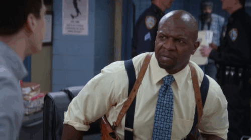 Brooklyn Nine-Nine - Terry Kitties - Terry Crews exiting with one Himalayan kitten and returning with three and Peralta Andy Samberg animated gif