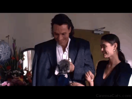 Excessive Force - tabby kitten given by Terry Thomas Ian Griffith with Anna Charlotte Lewis to Jake James Earl Jones in hospital bed animated gif