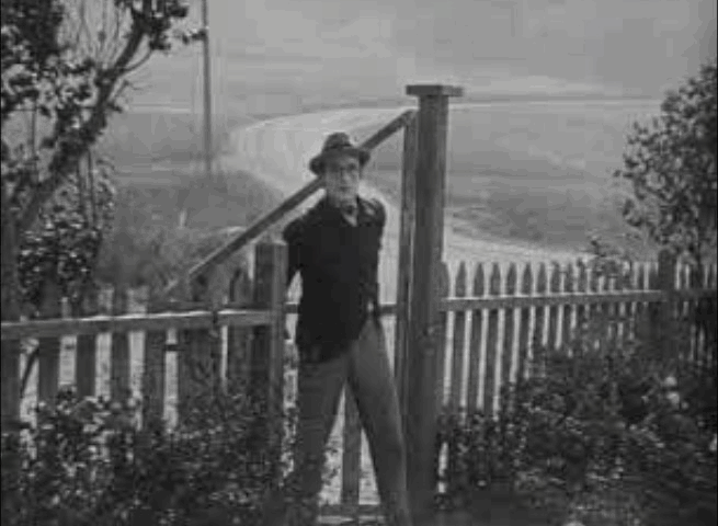 The Kid Brother - Harold Lloyd distracts dog with small black cat animated gif