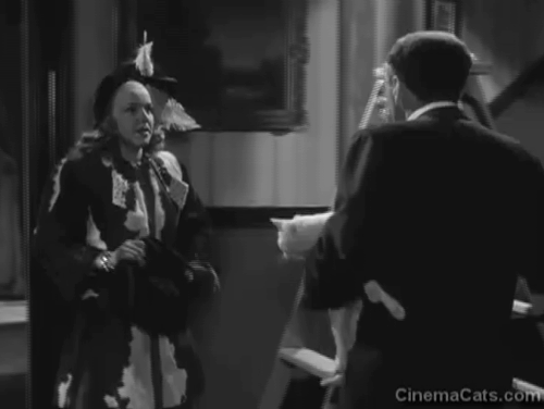 Lady on a Train - Saunders George Coulouris attacking Nikki Deanna Durbin while holding white cat Whitey animated gif