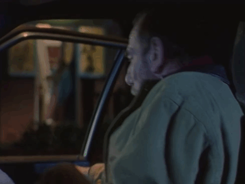 Lost for Words - ginger and white tabby cat Whiskey dropped by Mrs. Longden Thora Hirdcoming as she waves to Deric Peter Postlewaite animated gif