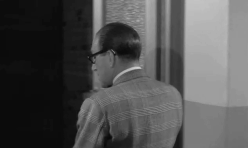 Make Mine a Million - black cat scurrying down corridor away from Arthur Ashton Askey animated gif