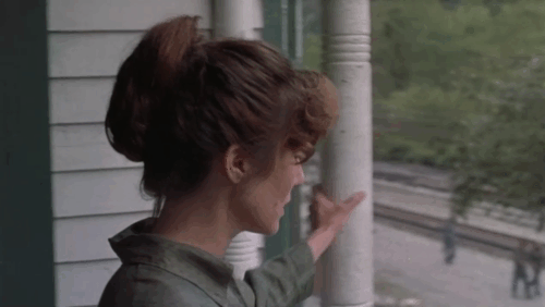 Matewan - tuxedo cat standing on railing by Danny Will Oldham and Elma Mary McDonnell animated gif