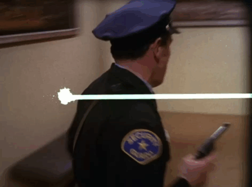 Mission: Impossible - Blind - hissing ginger and white cat in montage of scenes from episode animated gif