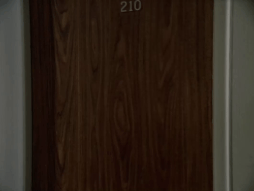 Mission: Impossible - Imitation - Gerald Carter Jack Bernardo holding longhair white cat outside door animated gif