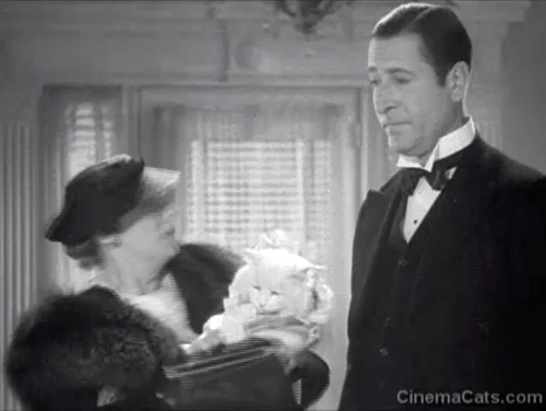 Mister Cinderella - Aunt Penelope Kathleen Lockhart handing white longhair cat Napoleon to Watkins Arthur Treacher animated gif