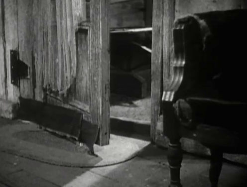 Mrs. Wiggs of the Cabbage Patch - tabby and white cat Bobby being chased by dog Klondike Rex through house with Mrs. Wiggs Pauline Lord and Miss Hazy Zasu Pitts animated gif