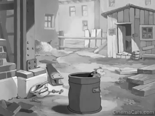 Nix on Hypnotricks - cartoon cats jumping out of garbage can animated gif
