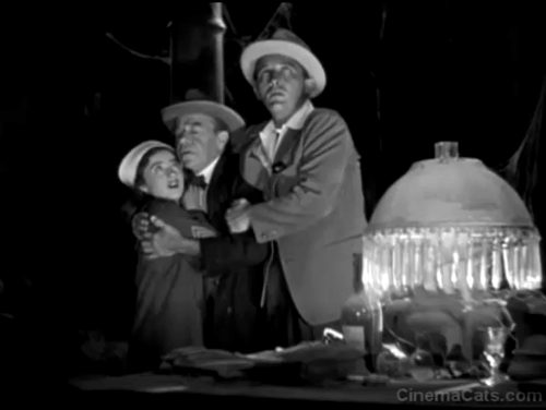 Pennies from Heaven - Bing Crosby Edith Fellows and Donald Meek cowering as black cat crosses their path animated gif