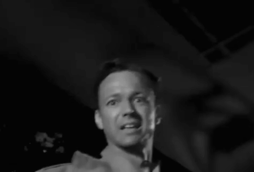 Ring of Terror - Moffett George Mather scared to death by tuxedo cat Puma animated gif