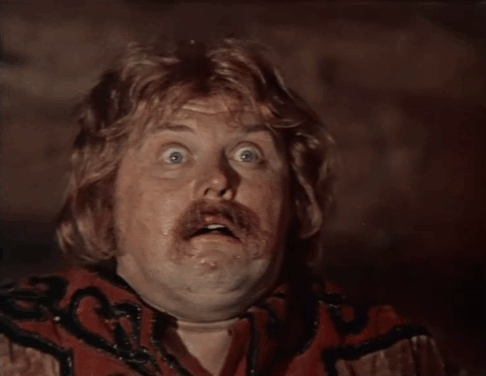 Ruslan i Lyudmilla - Farlaf V. Nevinnyy watching as witch Naina shrinks into cat animated gif