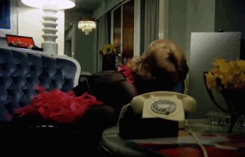 The Sex Thief - Lady Prescott Susan Glanville holding longhair white cat when surprised by burglar Grant David Warbeck animated gif