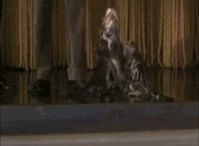 Show Kids - kittens want fish on stage animated gif