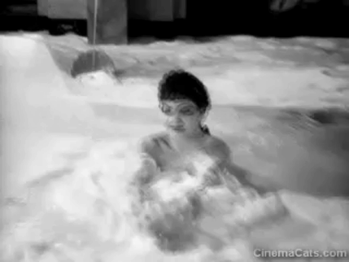The Sign of the Cross - cat drinking from Empress Poppaea Claudette Colbert milk bath animated gif