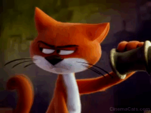Smurfs: The Lost Village - Azrael cat mocking Gargamel animated gif
