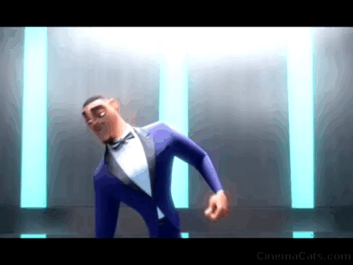 Spies in Disguise - Lance Sterling straightening jacket causing glitter cloud kittens animated gif