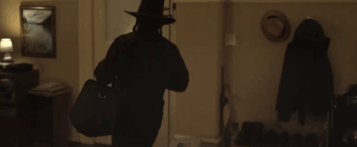 Thanksgiving - killer leaving food for longhair Maine Coon tabby cat Dewey Tonic who then throws it up animated gif