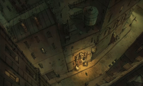 The Triplets of Belleville - gray and white cartoon alley cat arching back and running away as car approaches