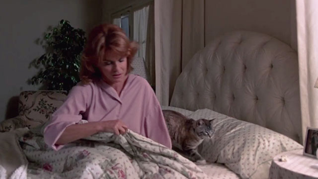 52 Pick-Up - Barbara Ann-Margret getting out of bed with bicolor tabby cat