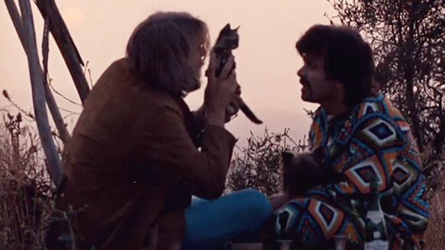 Alex in Wonderland - Alex Donald Sutherland and Andre Philippe on hillside with tortoiseshell kitten Vicky