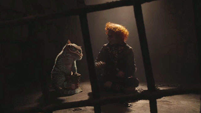 Alice in Wonderland - Cheshire Cat inside jail cell with Mad Hatter Johnny Depp