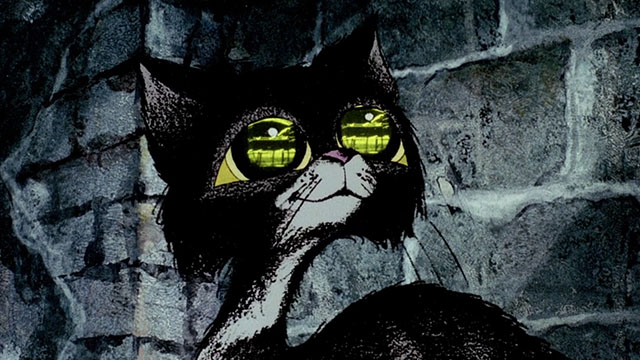 Allegro Non Troppo - cartoon tabby cat with glowing memories in eyes