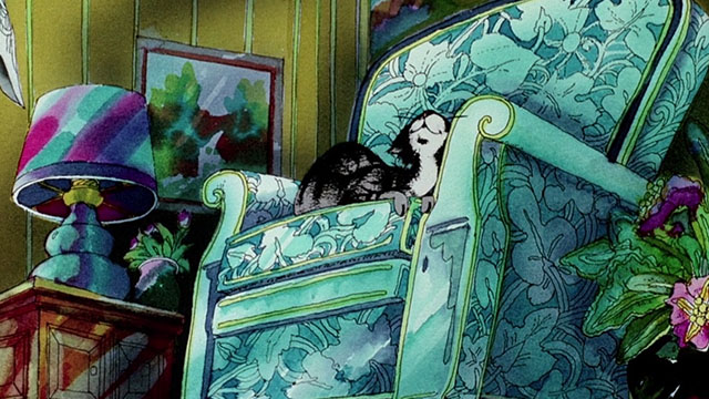 Allegro Non Troppo - cartoon tabby cat sitting happily in chair