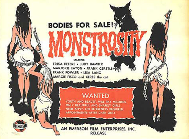 Monstrosity - The Atomic Brain - movie poster for Monstrosity