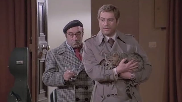 Attenti al Buffone - brown tabby cat Wolfgang Amadeus held by Marcello Nino Manfredi with Enzo Cannavale