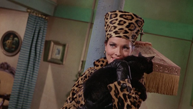 Batman the Movie - Kitka Catwoman Lee Meriwether holding black cat Hecate