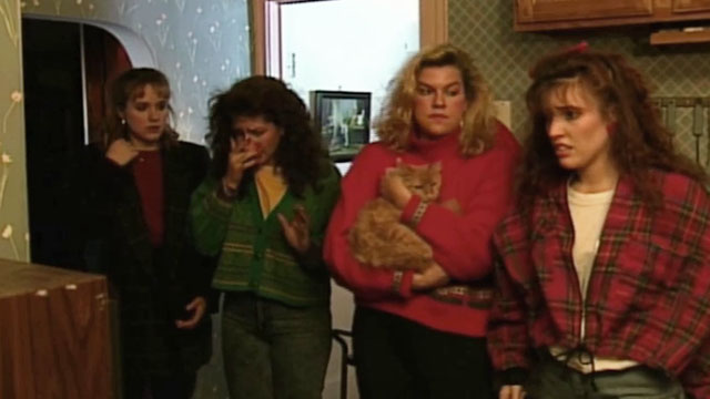 Beauty Queen Butcher - Muffy Kathryn A. Mensik holding longhair ginger tabby cat Eartha with Elizabeth Tammy Pescatelli, Alison Kimberly Ann Kurtenbach and Shelley Laura Schutter