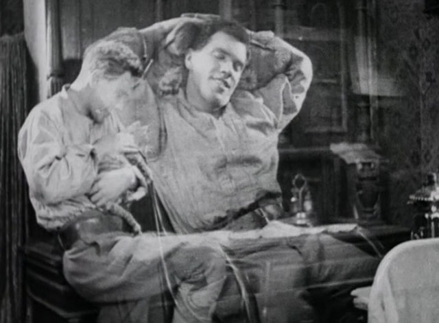 Bed and Sofa - tabby cat being cuddled by Kolia Nikolay Batalov in memories