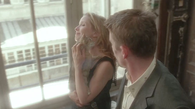 Before Sunset - tabby cat held by Celine Julie Delpy with Jesse Ethan Hawke walking up stairs