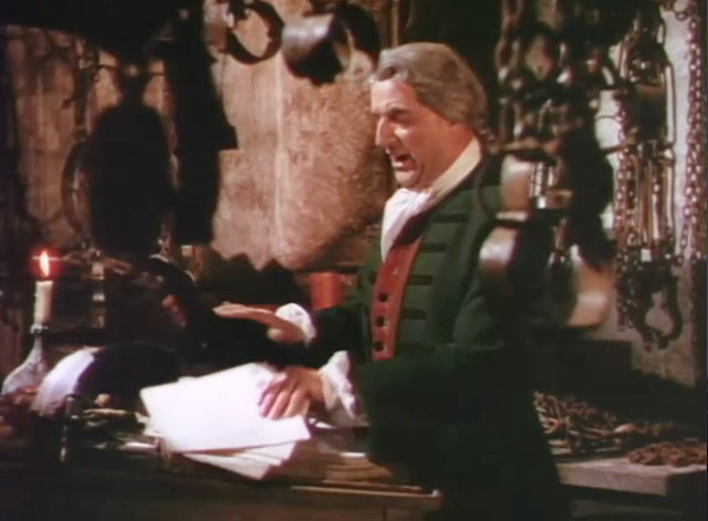 The Beggar's Opera - black cat on desk with Mr. Lockit Stanley Holloway
