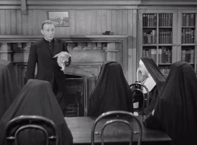 The Bells of St. Mary's - Father O'Malley Bing Crosby talking to nuns with tabby kitten Rosie
