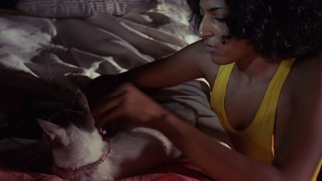The Big Doll House - Grear Pam Grier tying pouch onto white and colored cat
