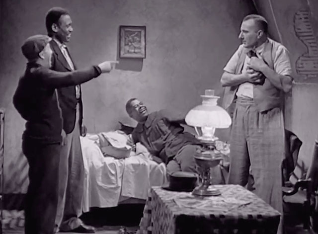 Big Fella - Corny Lawrence Brown, Joe Paul Robeson and Chuck James Hayter pointing and laughing at Spike Roy Emerton holding tabby kitten