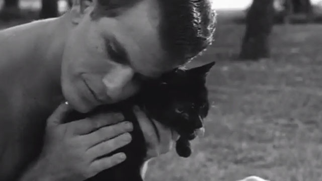 The Black Cat - black cat Pluto being hugged by Lou Robert Frost