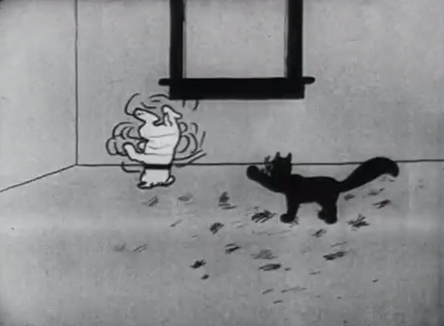 Bobby Bumps' Fight - a cartoon black cat punching out bulldog Fido