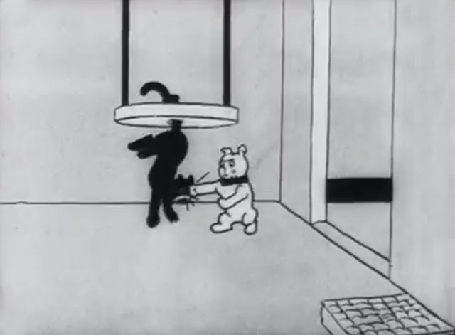Bobby Bumps' Fight - a cartoon black cat used as a punching bag by bulldog Fido
