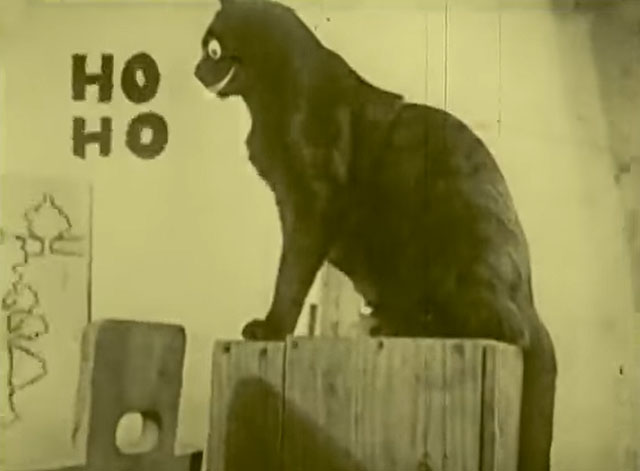 Bobby Bumps Fresh Fish - black cat with cartoon eye laughing