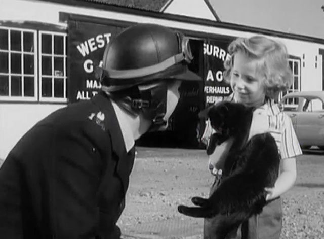 Bond of Fear - policeman John Horsley with Ann Marilyn Baker holding black cat