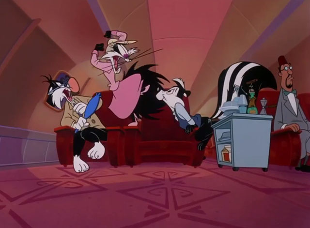 Carrotblanca - Slazlo Sylvester cat and Kitty Ketty Penelope on plane with Captain Louis Pepe Le Pew