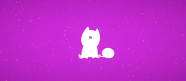 Cat and Moth - fluffy white cat Ditto in 2D animation