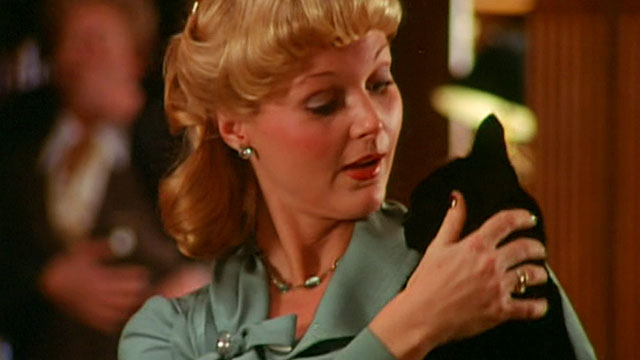 The Cat and the Canary - black cat being held by Annabelle Carol Lynley